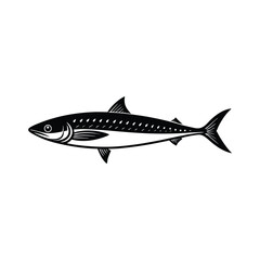 a silhouette of a fish mackerel illustration

