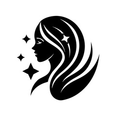 beauty care logo design silhouette vector art illustration