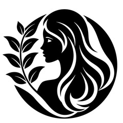 beauty care logo design silhouette vector art illustration