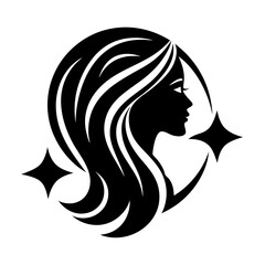 beauty care logo design silhouette vector art illustration