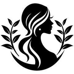 beauty care logo design silhouette vector art illustration