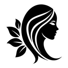 beauty care logo design silhouette vector art illustration