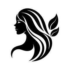 beauty care logo design silhouette vector art illustration