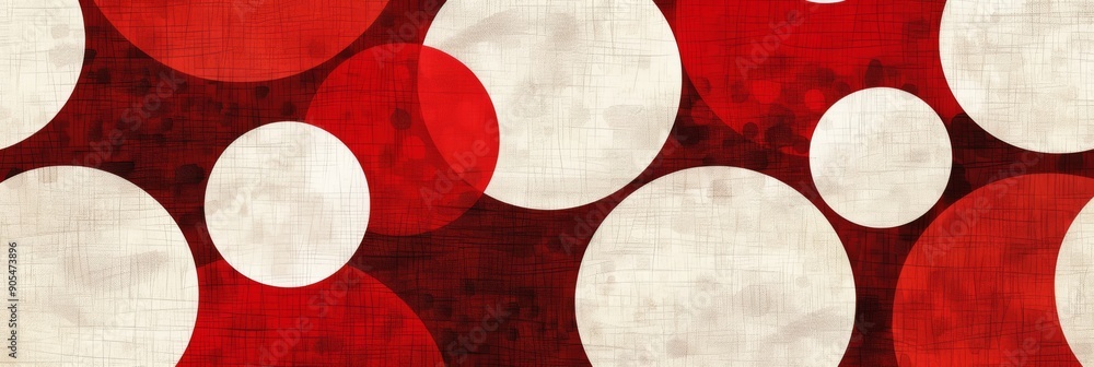 Poster an aesthetically pleasing abstract background featuring a pattern of red and white circles