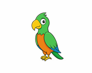 Colourful vector illustration of a parrot, ideal for digital and print projects, featuring vibrant feathers and intricate details.