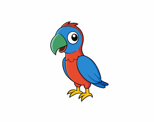 Colourful vector illustration of a parrot, ideal for digital and print projects, featuring vibrant feathers and intricate details.