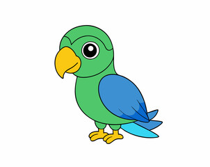 Colourful vector illustration of a parrot, ideal for digital and print projects, featuring vibrant feathers and intricate details.