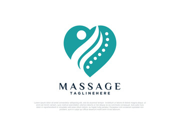 Massage logo design templates creative concept Premium Vector