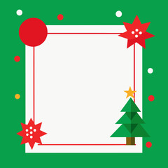christmas frame square illustration