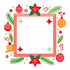christmas frame square illustration