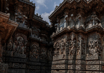 The Hoysaleswara Temple in Halebidu is famous for its sculptures, intricate reliefs, detailed friezes, as well as its history and iconography.