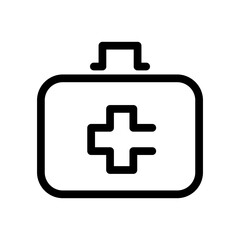 Obraz premium First aid kit icon in thin line style vector illustration graphic design