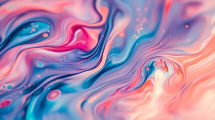 Fototapeta premium Hyper-realistic fluid art background, swirling colors, macro detail