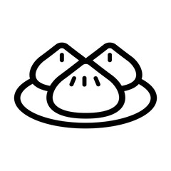 Steamed bun icon in thin line style vector illustration graphic design