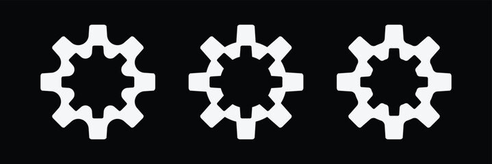 Setting icon. Gear icon. Gear set simple glyph web symbol.