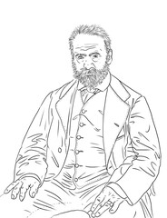 Portrait of Victor Hugo, famous french  writter, author of the Miserables