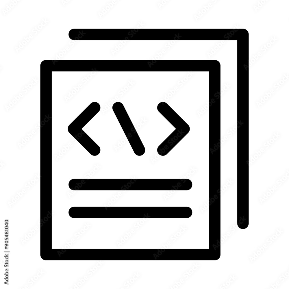 Fototapete Computer code icon in thin line style vector illustration graphic design