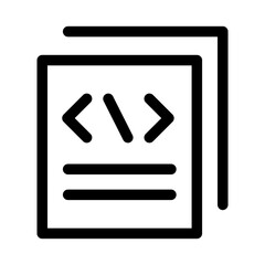 Computer code icon in thin line style vector illustration graphic design