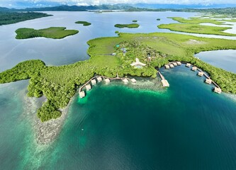 Caribbean island view from above