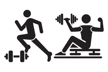 Workout Time Silhouettes of Fitness Enthusiasts and Bodybuilders