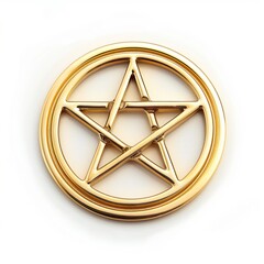 Medium shot of Pentagram, isolated on a white background, bright and vivid tonality 