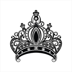 A fancy tiara fit for a princess black vector