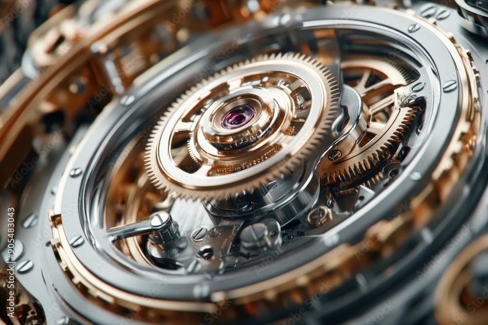 Poster detailed view of a robotic wrist and intricate gearing emphasizing precision engineering and mechani