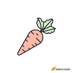 Carrot icon vector illustration. Carrot symbol isolated on white background.