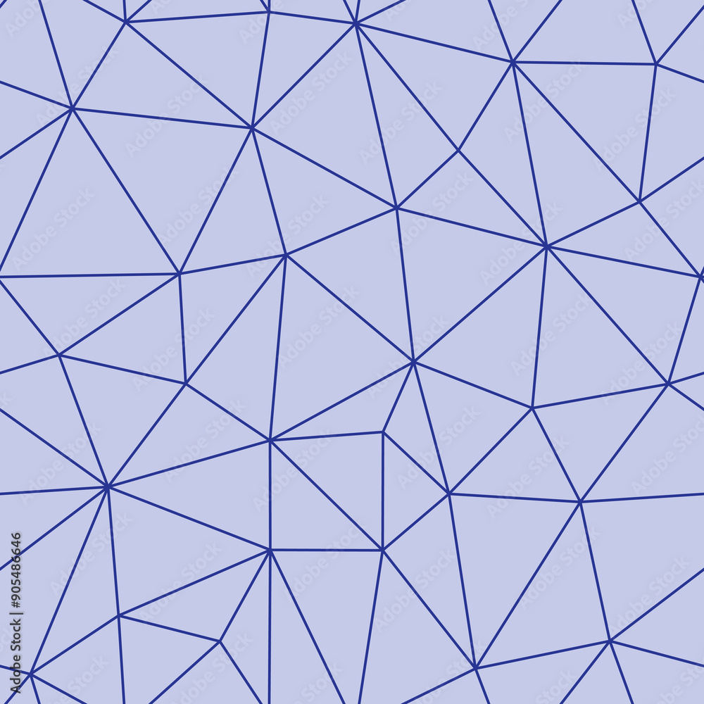 Poster geometric template background. indigo color. medium triangles size. thin lines weight. repeatable pa