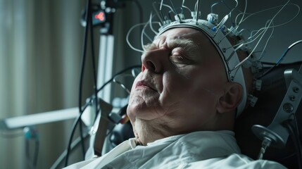 A high-resolution image of a psychiatrist using electroconvulsive therapy, showing the detailed equipment, the precision of the procedure, and the importance of mental health treatment