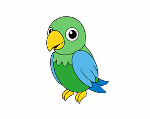 Colourful vector illustration of a parrot, ideal for digital and print projects, featuring vibrant feathers and intricate details.