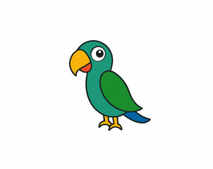 Colourful vector illustration of a parrot, ideal for digital and print projects, featuring vibrant feathers and intricate details.