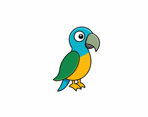 Colourful vector illustration of a parrot, ideal for digital and print projects, featuring vibrant feathers and intricate details.