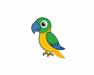 Colourful vector illustration of a parrot, ideal for digital and print projects, featuring vibrant feathers and intricate details.