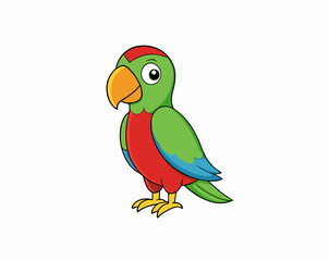 Colourful vector illustration of a parrot, ideal for digital and print projects, featuring vibrant feathers and intricate details.