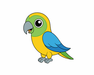 Colourful vector illustration of a parrot, ideal for digital and print projects, featuring vibrant feathers and intricate details.