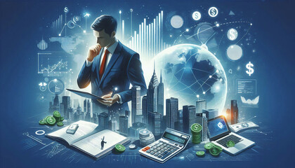 Animated footage of company business graphics