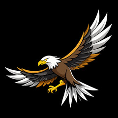 create a realistic vector big eagle vector art illustration