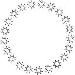 Stars various arranged in a circle. Decoration elements