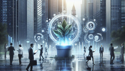 Animated footage of company business graphics