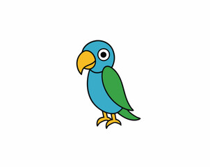 Colourful vector illustration of a parrot, ideal for digital and print projects, featuring vibrant feathers and intricate details.