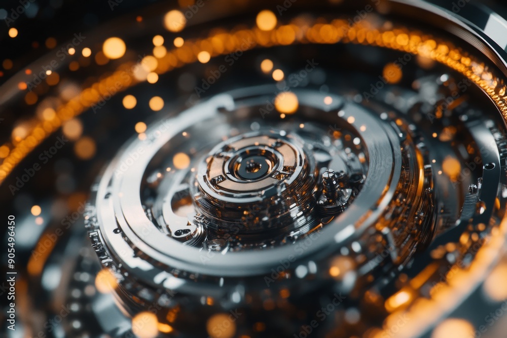 Poster macro shot of a robotic eye mechanism exploring the intricacies of machine vision and technology pre