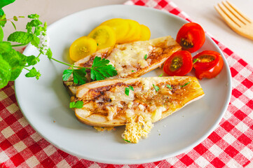 白なすのステーキ　チーズがけ