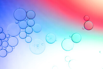 Abstract Macro Photography gradient of oil and water, Science abstract tech background