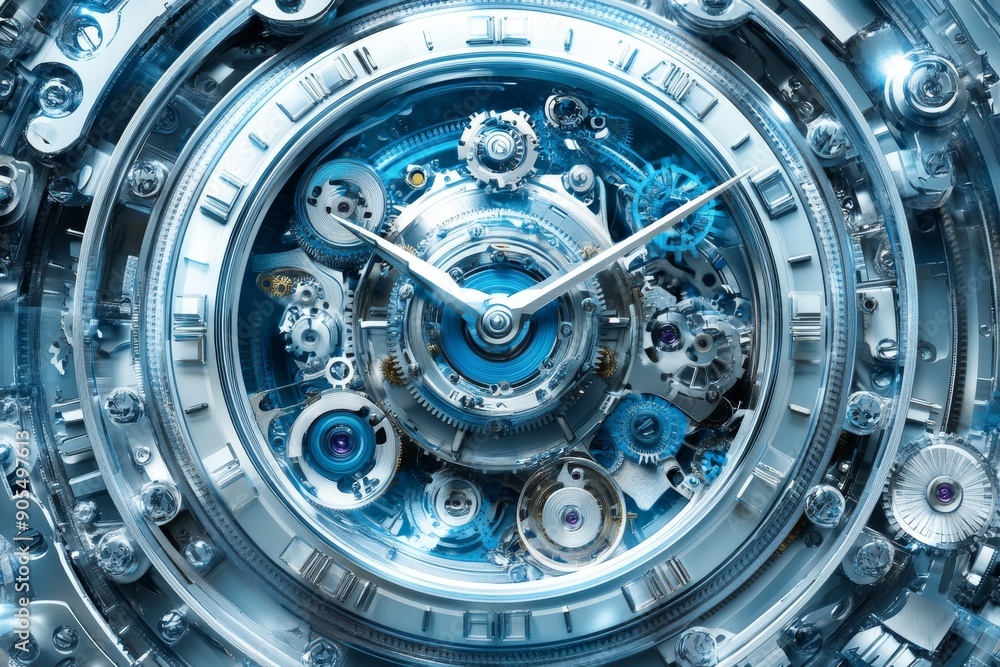 Aufkleber detailed view of robotic gears and mechanisms illustrating the complex inner workings of modern mach