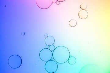 Abstract Macro Photography gradient of oil and water, Science abstract tech background