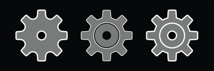 Settings icon. Gear icon. Setting, gear vector icon set for various design. 