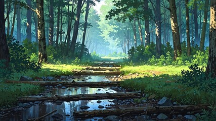 bialowieza forest polandbelarus natural wonders around the world morning view anime