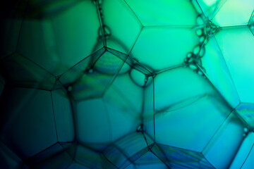 Abstract background bio technology, macro photography foam and water with gradient background....