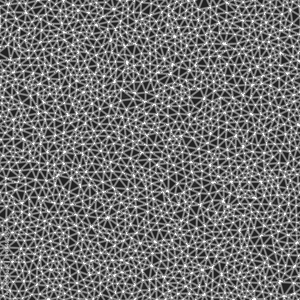 Poster tileable abstract background. rounded solid shapes in frames. tiny triangles size. black and white s